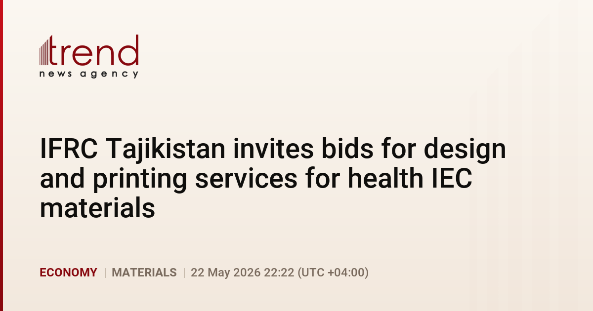 IFRC Tajikistan invites bids for design and printing services for health IEC materials