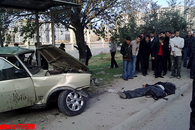 В Баку прошлой ночью водитель наехал на шестерых пешеходов