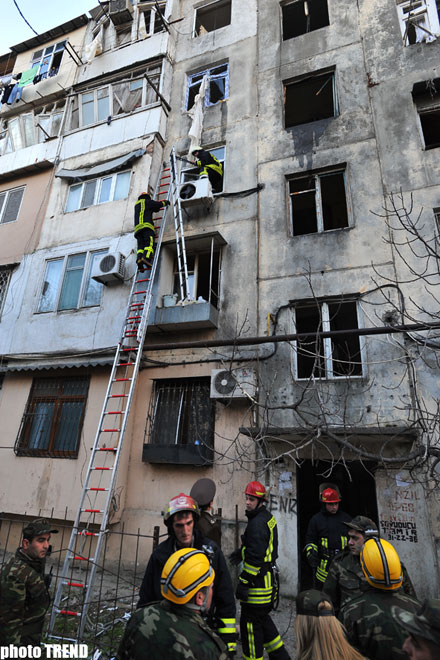 People dead and injured as a result of explosion, occurred in the residential building in Baku  (photosession)