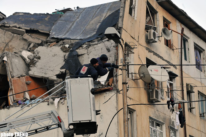 People dead and injured as a result of explosion, occurred in the residential building in Baku  (photosession)