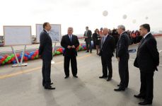 Президент Азербайджана принял участие в открытии после реконструкции участка автодороги Баку - граница России (ДОПОЛНЕНО)(ФОТО)
