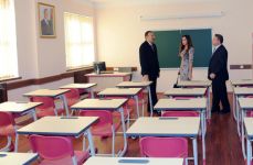 Президент Ильхам Алиев принял участие в открытии школьного комплекса, построенного по инициативе и при поддержке Фонда Гейдара Алиева (ФОТО)