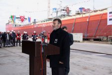 Танкер, носящий имя Национального героя Азербайджана Мубариза Ибрагимова, спущен на воду в Стамбуле (фотосессия)