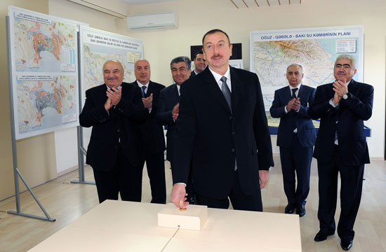 President Ilham Aliyev attends opening ceremony of Oguz-Gabala-Baku water pipeline (PHOTO)