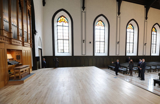 Azerbaijani President views Organ and Chamber Hall of Azerbaijan State Philharmonic after its major overhaul (PHOTO)
