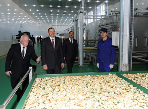 President Ilham Aliyev opens fruit drying and processing enterprise in Samukh (PHOTO)