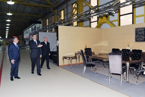 Azerbaijani President attended the opening of furniture factory, by “M-Line” LLC in the area of the Abseron region (PHOTO)