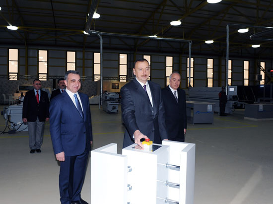 Azerbaijani President attended the opening of furniture factory, by “M-Line” LLC in the area of the Abseron region (PHOTO)
