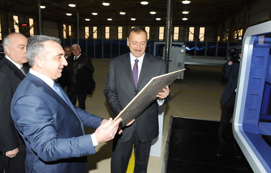 Azerbaijani President attended the opening of furniture factory, by “M-Line” LLC in the area of the Abseron region (PHOTO)