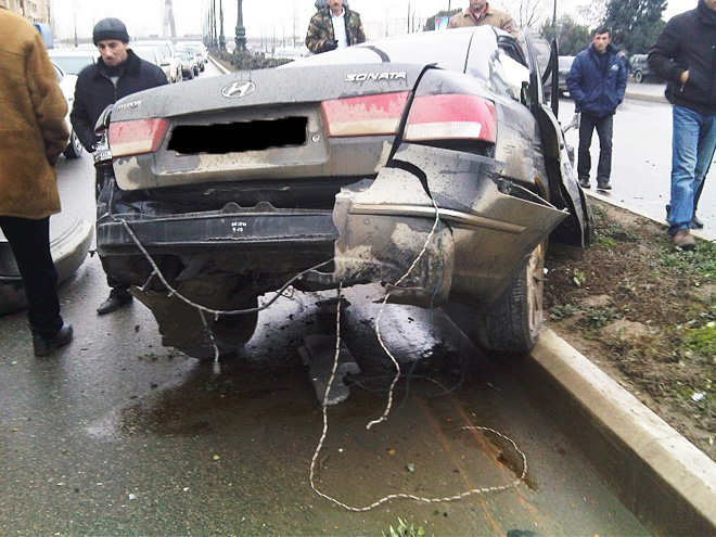 Новые видеокадры ДТП в Баку
