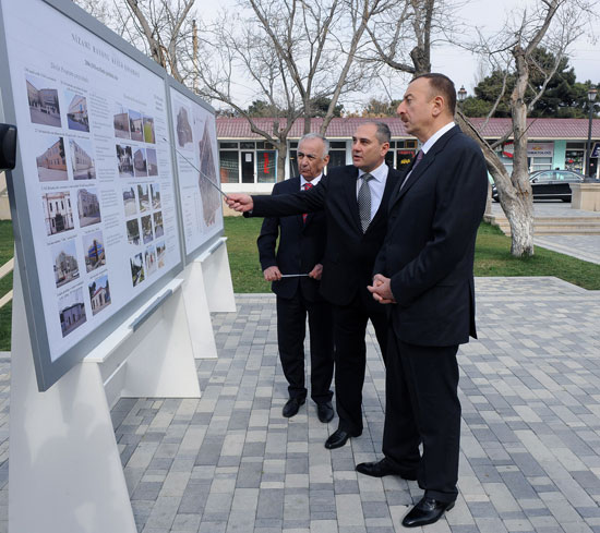 Azerbaijan's President examines work done in districts of Baku (PHOTO)