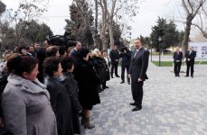Azerbaijan's President examines work done in districts of Baku (PHOTO)