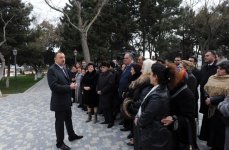 Azerbaijan's President examines work done in districts of Baku (PHOTO)