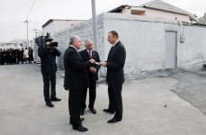 Azerbaijan's President examines work done in districts of Baku (PHOTO)