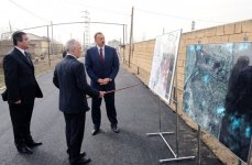 President Ilham Aliyev inspects capital`s Gobustan and Alat settlements