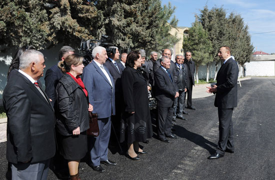 Azerbaijani President gets acquainted with improvement work in Bilajari and Sulutapa settlements (PHOTO)
