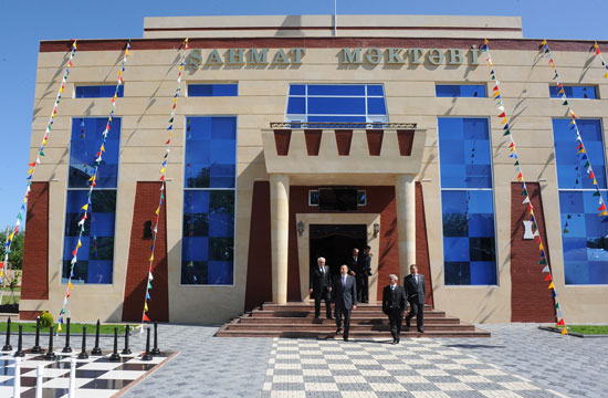 Azerbaijani President inaugurates newly constructed building of Chess School in Agjabadi (PHOTO)