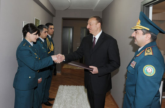 Президент Азербайджана принял участие в церемонии сдачи в эксплуатацию жилого комплекса для сотрудников Государственной погранслужбы (ФОТО)