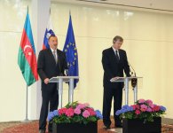 Президенты Азербайджана и Словении провели совместную пресс-конференцию (ФОТО)