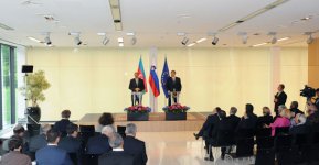 Президенты Азербайджана и Словении провели совместную пресс-конференцию (ФОТО)