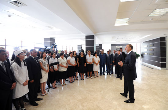 Azerbaijani President opens new Treatment and Diagnostics Center in Khizi (PHOTO)