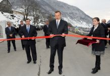 Azerbaijani president inaugurates bridge in Gakh region (PHOTO)