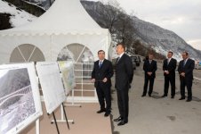Президент Азербайджана принял участие в  открытии моста в Гахском районе (ФОТО)