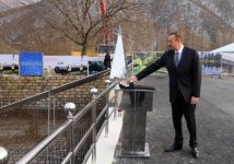 Президент Азербайджана принял участие в церемонии закладки фундамента водо-канализационных систем в Гахском районе (ФОТО)