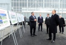 Azerbaijani President inspects construction work at stadium and training camp of Gabala football club (PHOTO)