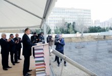 Ильхам Алиев принял участие в церемонии закладки фундамента Центральной научной библиотеки Академии наук (ФОТО)