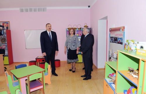 Президент Азербайджана ознакомился с детским садом в Насиминском районе после капремонта (ФОТО)