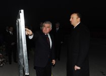 Президент Азербайджана принял участие в открытии на 9-м километре дороги Алят-Астара новой кольцевой дороги и двух дорожных узлов  (ФОТО)