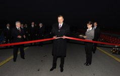 Президент Азербайджана принял участие в открытии на 9-м километре дороги Алят-Астара новой кольцевой дороги и двух дорожных узлов  (ФОТО)