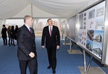 Президент Азербайджана и его супруга приняли участие в церемонии закладки фундамента «Баку Белого города» (ФОТО)