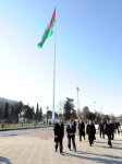 Azerbaijani President inspects construction work in Flag Square in Ganja (PHOTO)