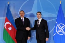 Azerbaijani President meets NATO Secretary General in Brussels (PHOTO)