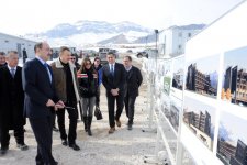 President Ilham Aliyev and his spouse inspect construction of Shahdag Winter and Summer Tourism Complex in Gusar (PHOTO)