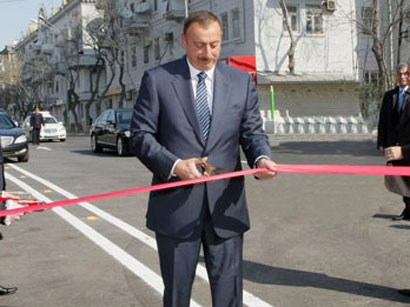 Президент Азербайджана принял участие в открытии автодороги Гусар-Лязя