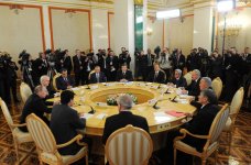 Azerbaijani President attends informal summit of CIS Heads of State (PHOTO)