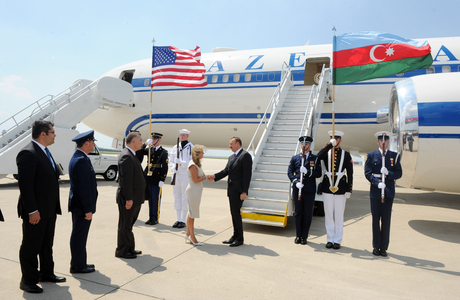 Azerbaijan`s President arrives in Chicago to attend NATO`s summit