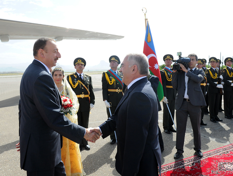 Azerbaijani President arrives in Nakhchivan Autonomous Republic (PHOTO)