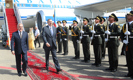 Azerbaijani President arrives in Nakhchivan Autonomous Republic (PHOTO)