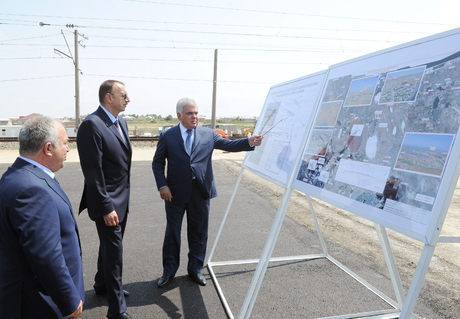 President Ilham Aliyev gets acquainted with works of reconstruction of Bilgah-Sumgayit motor highway (PHOTO)