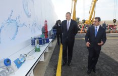 Президент Азербайджана принял участие в церемонии закладки фундамента Ширван-Муганской водопроводной системы в Гаджигабуле (ФОТО)