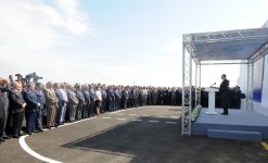 Президент Азербайджана принял участие в церемонии закладки фундамента Ширван-Муганской водопроводной системы в Гаджигабуле (ФОТО)