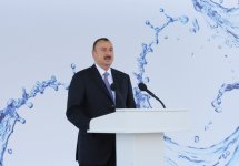 Президент Азербайджана принял участие в церемонии закладки фундамента Ширван-Муганской водопроводной системы в Гаджигабуле (ФОТО)