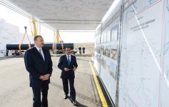 Президент Азербайджана принял участие в церемонии закладки фундамента Ширван-Муганской водопроводной системы в Гаджигабуле (ФОТО)