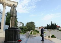 Президент Азербайджана Ильхам Алиев прибыл в Лянкяранский район (ФОТО)