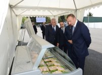 Президент Ильхам Алиев ознакомился с открытым после реконструкции предприятием по производству мяса птицы ОАО «Джалилабад Бройлер» (ФОТО)