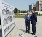 Azerbaijani President inspects new park in Baku (PHOTO)